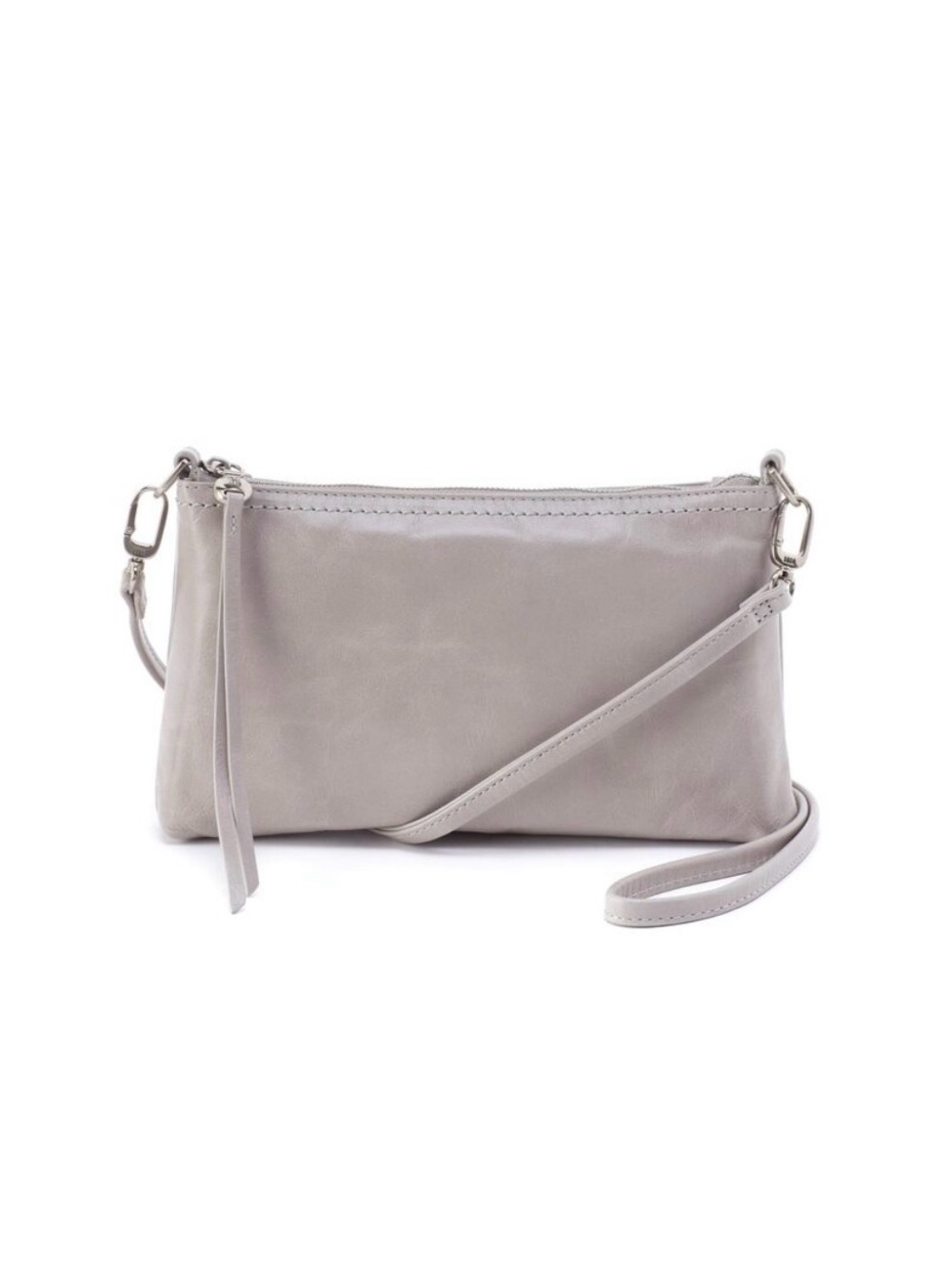 Darcy Crossbody Polished Leather Light Grey - convertible purse